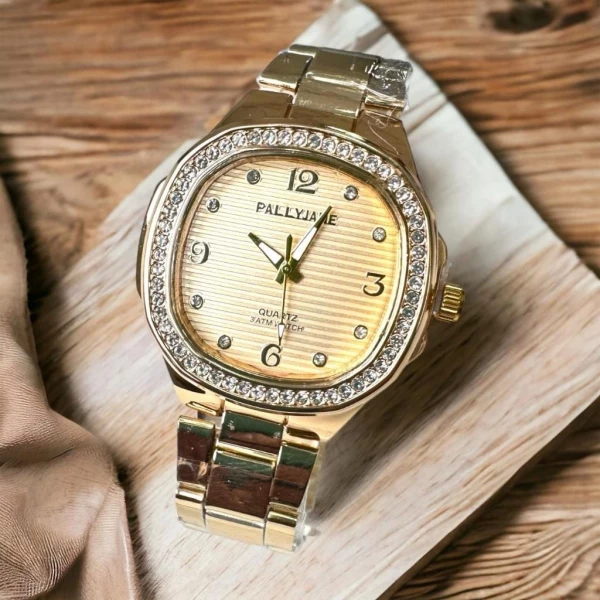 Feminino Pulseira De Metal Quadrado Resistente Água