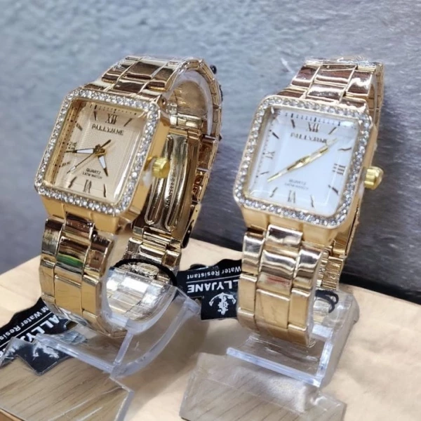Feminino Pulseira De Metal Quadrado Resistente Água