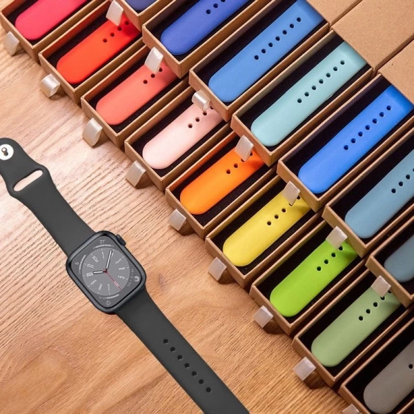 Pulseira Lisa Silicone Para Apple Watch Tamanho 42---49mm Cores Sortidos