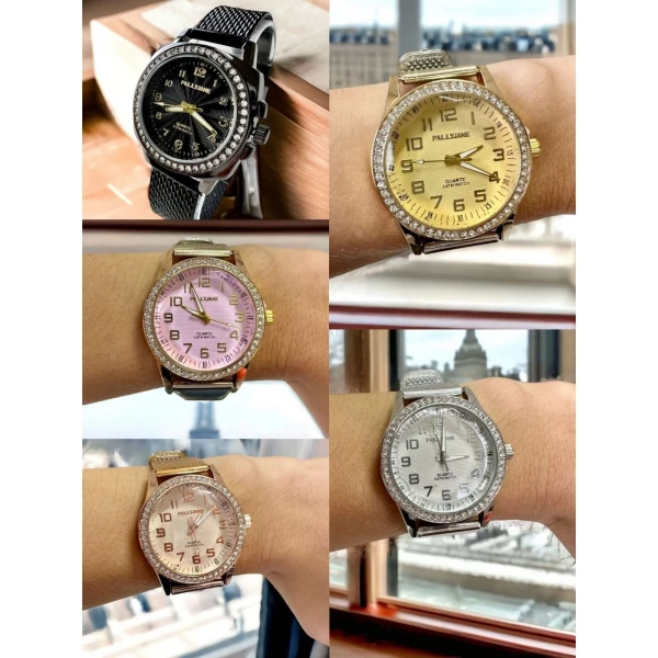 Feminino Pulseira De Plástico Metálico Resistente água