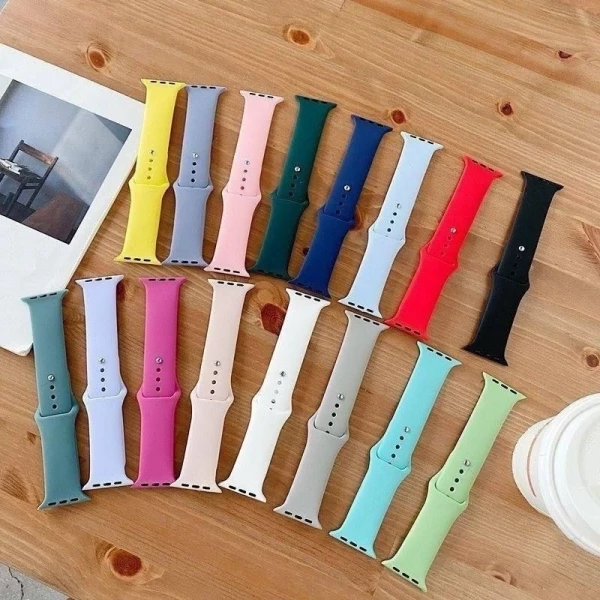 Pulseira Lisa Silicone Para Apple Watch Tamanho 42---49mm Cores Sortidos