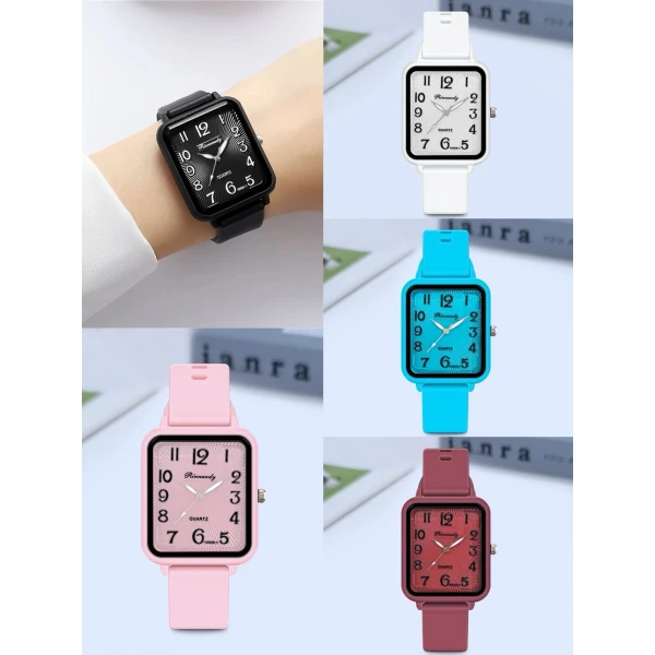 Feminino Pulseira De Borracha Quadrado Sortido