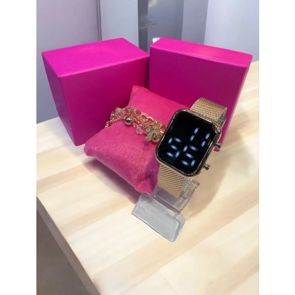 Kit De Relogio Feminino Led quadrado