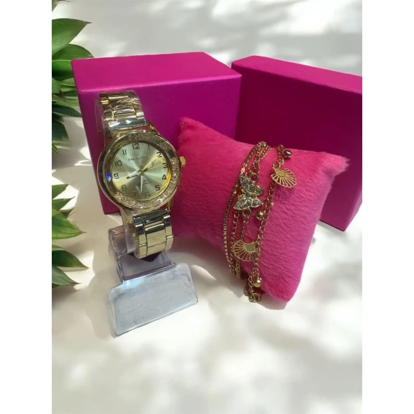 Kit Resistente Água Pulseira Dourado 