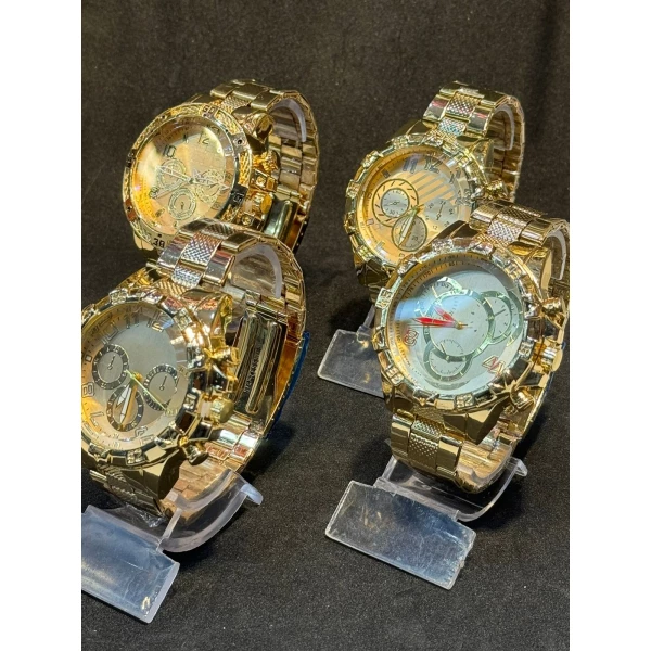 Relógio Masculino Metal Dourado Sortido