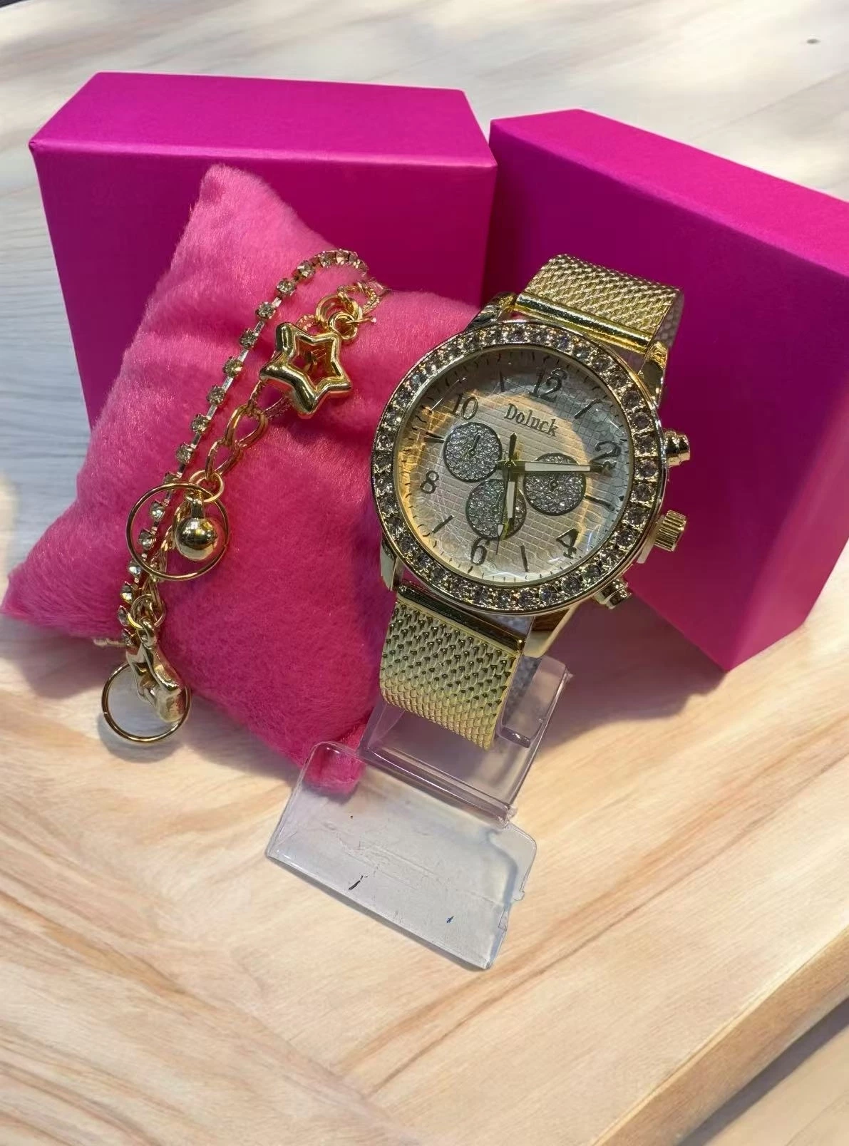 Kit Pulseira Plastico Dourado