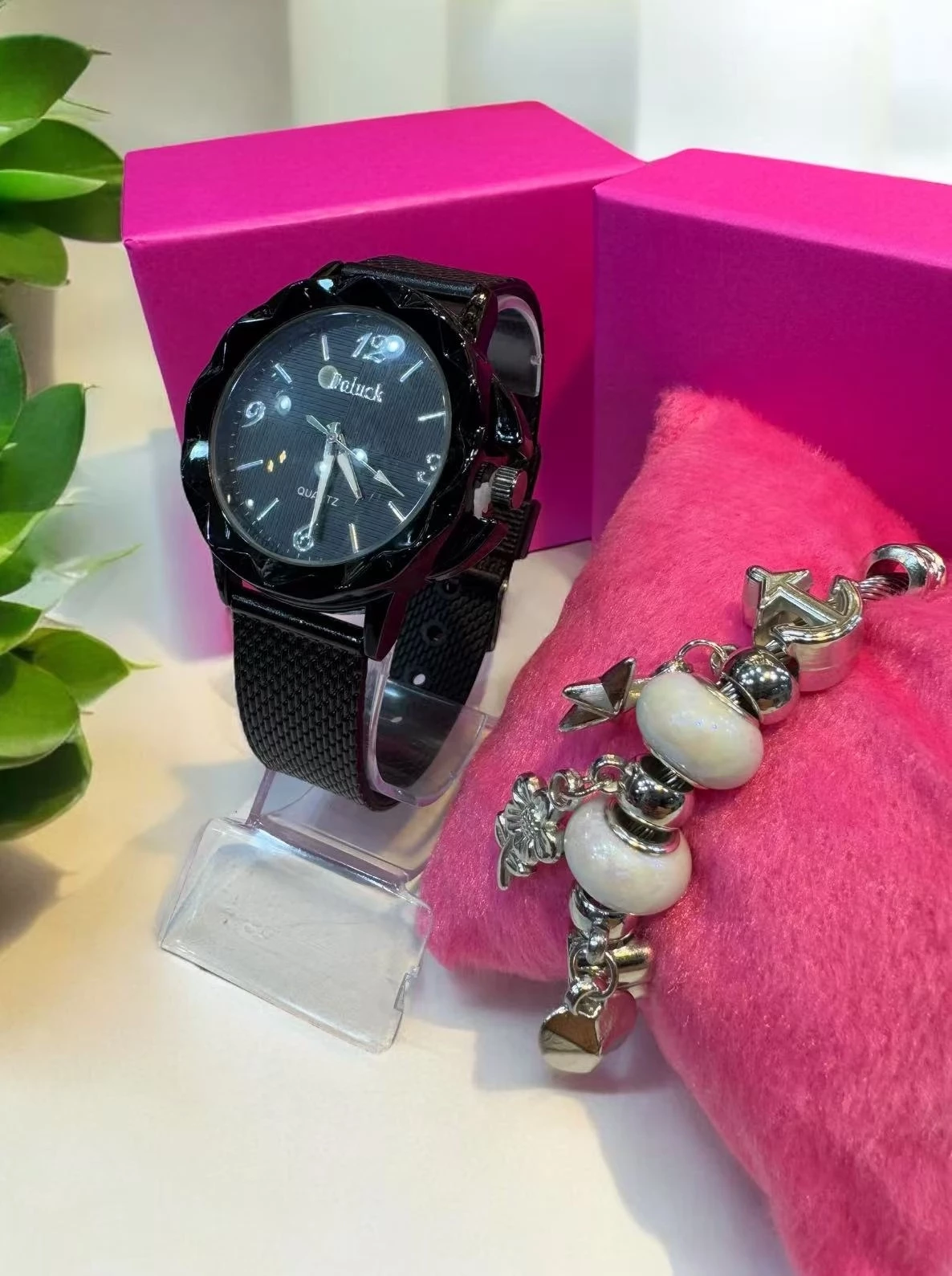 Kit Pulseira Plastico Preto