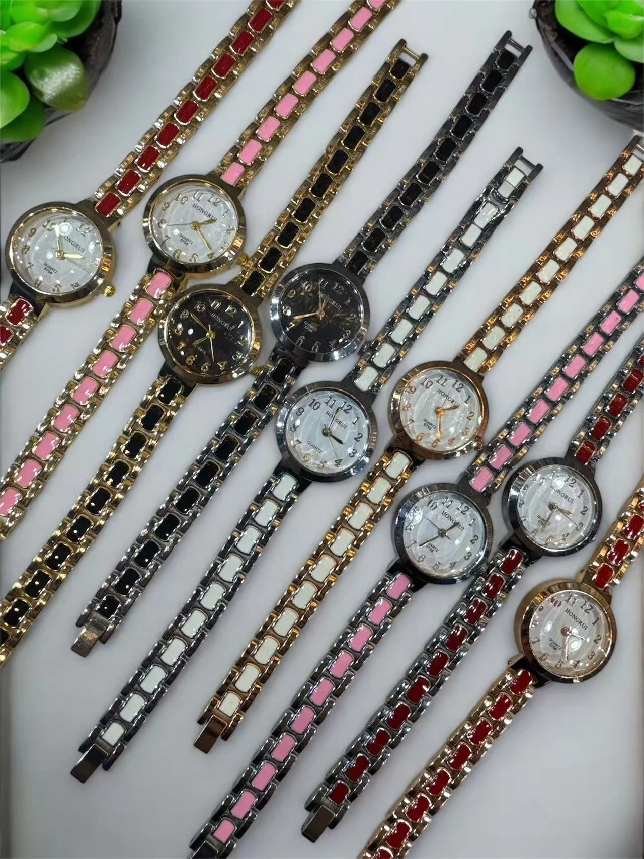  Feminina Pulseira De Aço